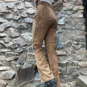 Vintage Skotts suede pants, vboot cut
